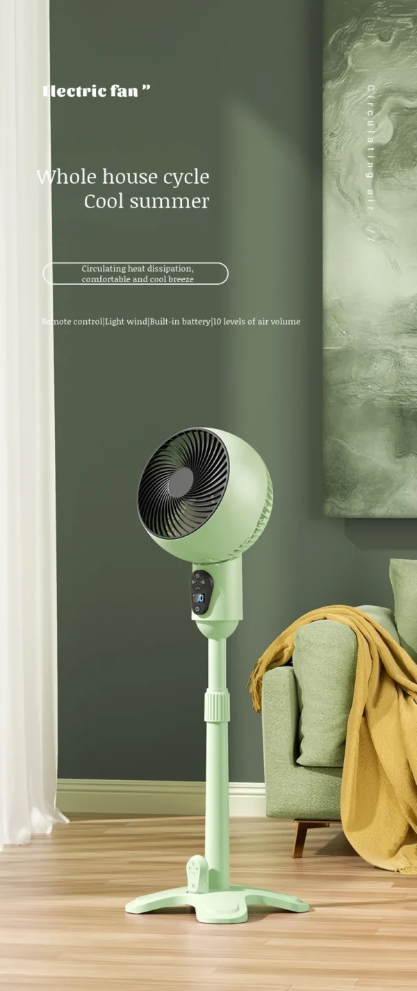 Desktop Fan Floor Fan Height Adjustable Diffusion Wind Range Wind Power Wind Power Sound Lightweight - Image 9