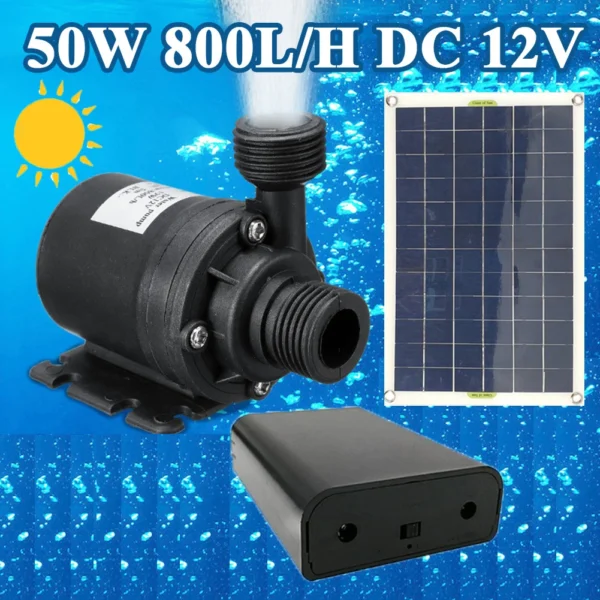50W Solar Water Pump for Garden and Pond Low Noise Solar Fountain with Battery Backup for Continuous Operation - Image 2