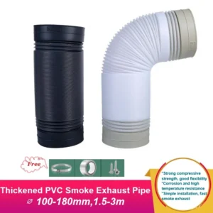 Thickened PVC Smoke Exhaust Pipe Kitchen Extractor Ventilation Tube, Scalable Flexible Duct Bathroom,Fans,∅100-180mmx1.5m,3m