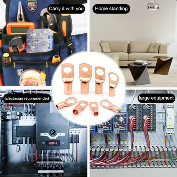 60pcs Assortment Car Auto Copper Ring Terminal Wire Crimp Connector Bare Cable Battery Terminals Soldered Connectors Kit HX-50B - Image 5