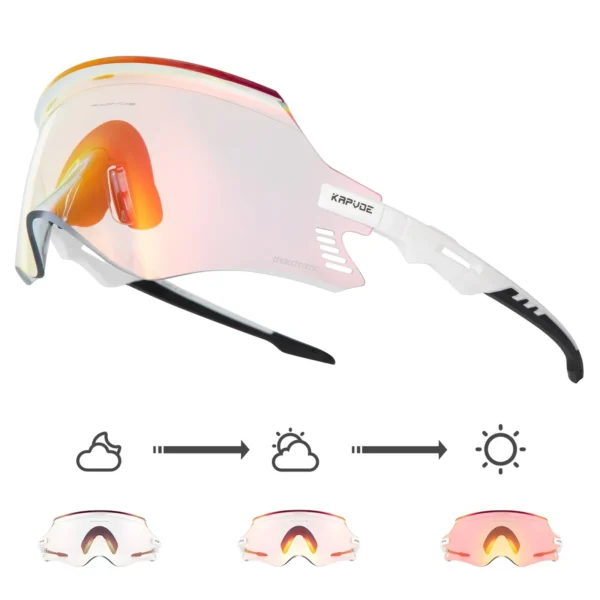 Kapvoe Red Photochromic Cycling Glasses UV400 Men Women Cycling Sunglasses Road Bicycle Goggle MTB Cycling Eyewear - Image 8