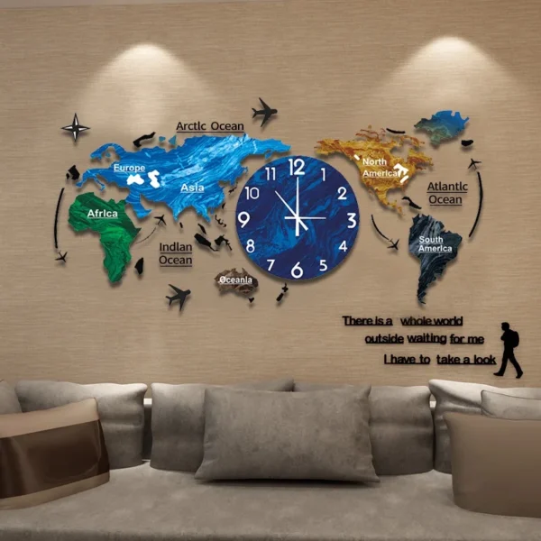 Unique Acrylic Wall Clock 3D DIY Large Wall Hanging Clock with Stickers Home Decorations - Image 15