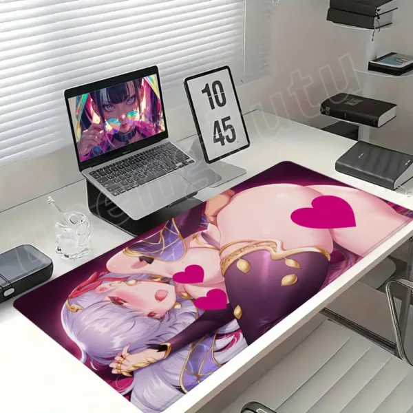 HD Print Hentai Anime Sexy Girls Big Boobs Gaming Mouse Pad NSFW R18 Desk Pad XXL Nipples Nude Topless Large Genshin Impact - Image 8