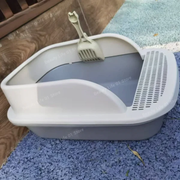 Extra Large Cat Litter Box Pet Bedpans Semi Closed Kitty Litter Pan Potty Toilet for Rabbit Medium Large Cats Small Animals - Image 4