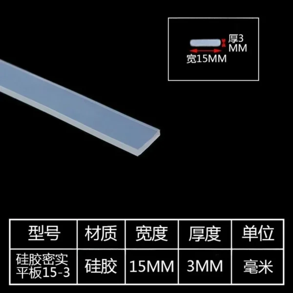 Thickness 1mm-5mm Width 10mm-60mm Solid Silicone Rubber Sealing Strip Square Weatherstrip Anti Oil High Temperature Seal Gasket - Image 22