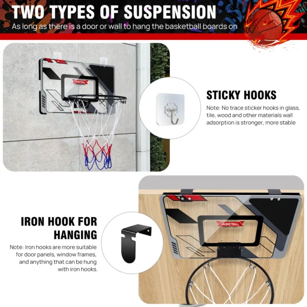 Mini basketball hoop - children's indoor mini basketball frame, backboard basketball set for bedroom, sports game accessory - Image 7