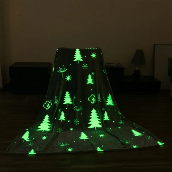 Luminous Blanket Geometric Print Unicorns Coral Fleece Blanket Glowing Stars Child Air Conditioner Thin Blanket Throw Home Sheet - Image 29