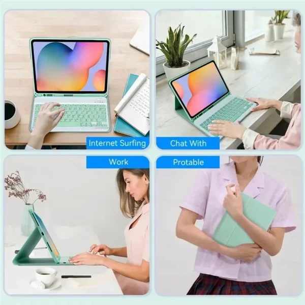 For iPad 10th Generation 10.9 inch 2022 Case with Keyboard Cover Wireless Bluetooth magnetic PU Leather For iPad 10 Case 10.9" - Image 6