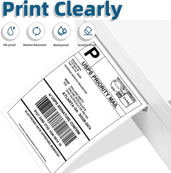 100/500 Sheets  Phomemo Thermal Label Sticker 100x150mm Shipping Labels for Postage Barcode Compatible with PM241 PM246S Printer - Image 2