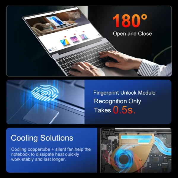 Ninkear A15 Plus Gaming Laptop AMD Ryzen™ 7 5825U 4.5Ghz 15.6' FHD IPS 32GB DDR4 1TB SSD Backlit Keyboard Fingerprint Unlock - Image 6