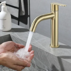 Bathroom Brushed Gold Basin Faucet Tap Wash Basin Single Cold Water Sink Faucet Gold Tap Bathroom Accessories