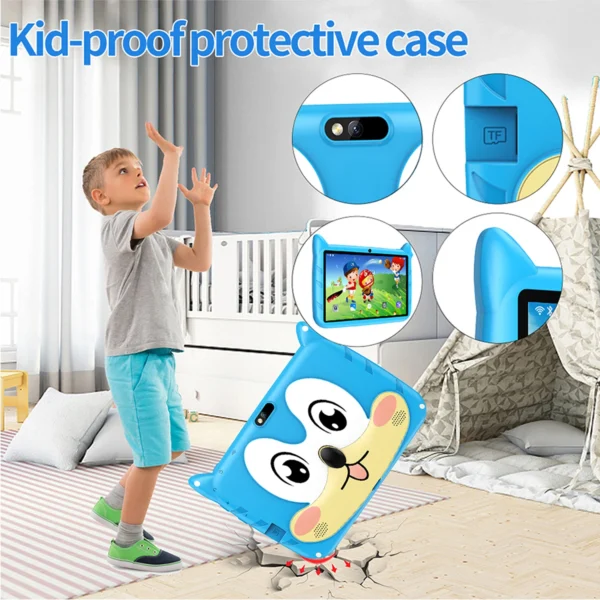 BDF New 7 Inch Cartoon Pattern Kids' tablets Quad Core 4GB RAM 64GB ROM 5G WiFi Learning Education Games Tablet Children's Gift - Image 4