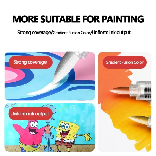 60/72/120/168 Color Acrylic Paint Pen Marker Brush Tip Paint Marker For Rock Painting Wood Canvas Stone Christmas Gift DIY Craft - Image 21