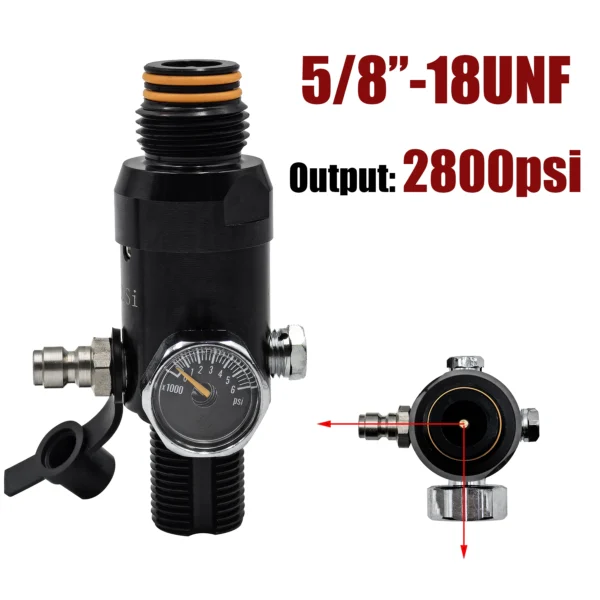 HPA Regulator Valve of Compressed Air Accessries CO2 Oxygen Nitrogen Cylinder Tank Bottle 4500psi Input, Output 800psi to 3000ps - Image 12