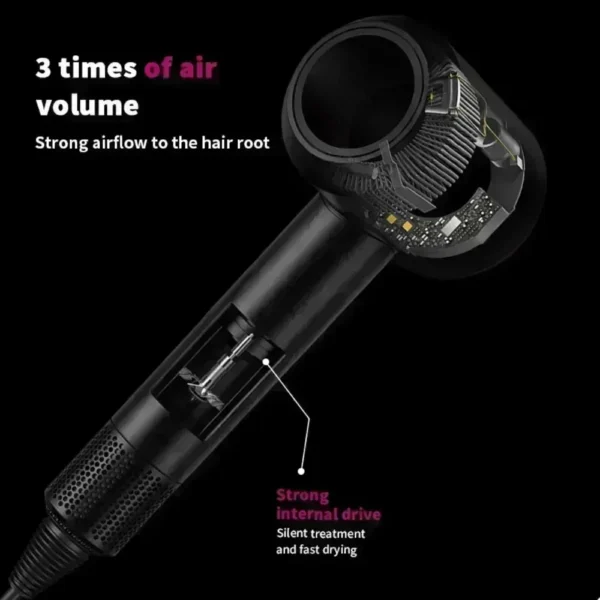 5 in 1 Professional Hair Dryer, with Hot and Cold Air Functionality - Lightweight and Thermostatic Styling Tool for Smooth Hair - Image 3