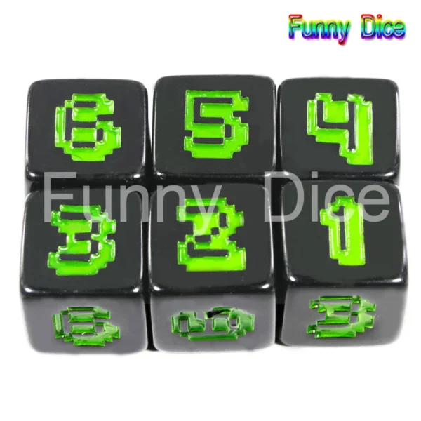 6 style for choose 18mm Digital D Dice Set pcs/set, Plastic  Sided Cube  Poker Card Game/Education Gambling,Board Game - Image 2
