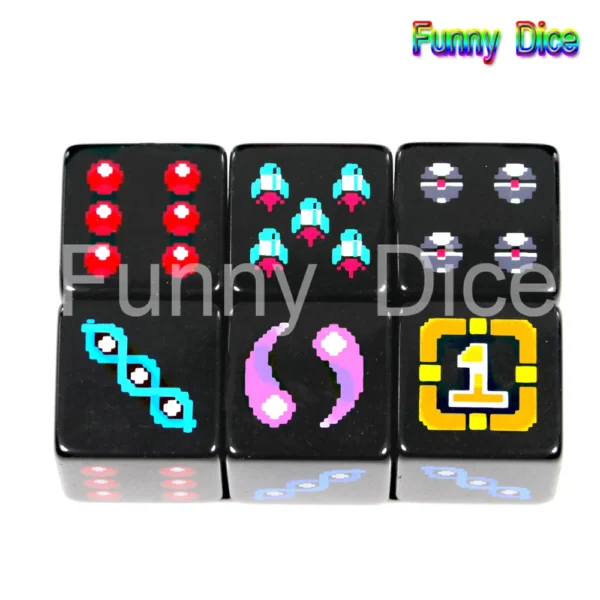 6 style for choose 18mm Digital D Dice Set pcs/set, Plastic  Sided Cube  Poker Card Game/Education Gambling,Board Game - Image 3