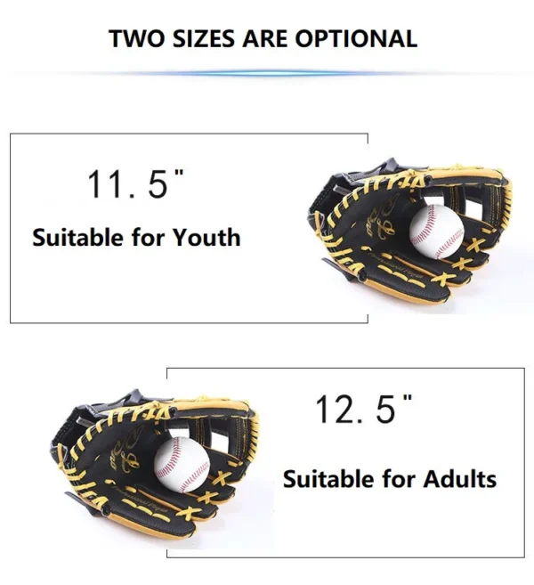 Professional Baseball Gloves 11.5/12.5inch Youths Adults Genuine Leather Baseball Mitt Gear Softball Training Catcher Gloves - Image 8