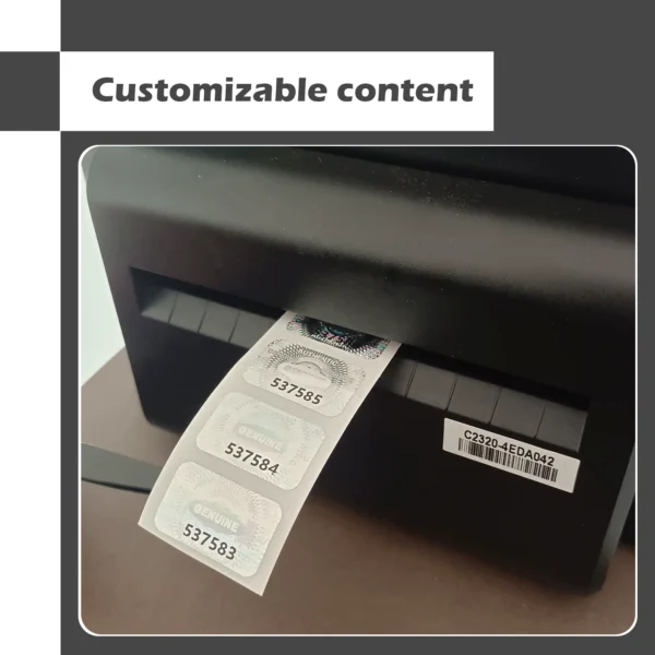 Custom Silver Hologram Security Stickers Tamper Proof Warranty Void Labels Anti-Counterfeit Genuine Seal Stickers (Custom Text) - Image 11