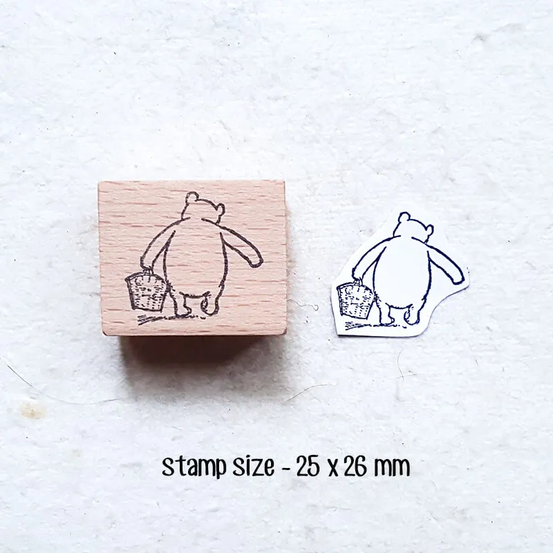 Stamp Pooh Bear Scrapbooking Journaling Diary Decoration Kawaii Bear Wooden Stamps - Image 11