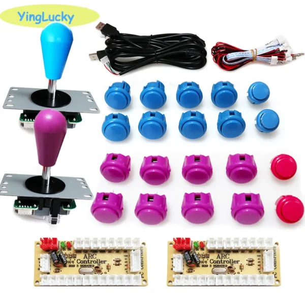 2 Player Arcade Zero Delay Kit USB Encoder for PC Raspberry Pi SANWA Push Button Joystick USB Arcade Cabinet Mando - Image 7
