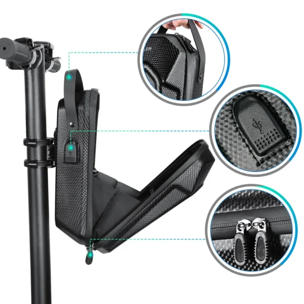NEWBOLER 3L/5L Electric Scooter Front Bag With USB Port Waterproof Quick Release EVA Electric Scooter Bag Universal Scooter - Image 15