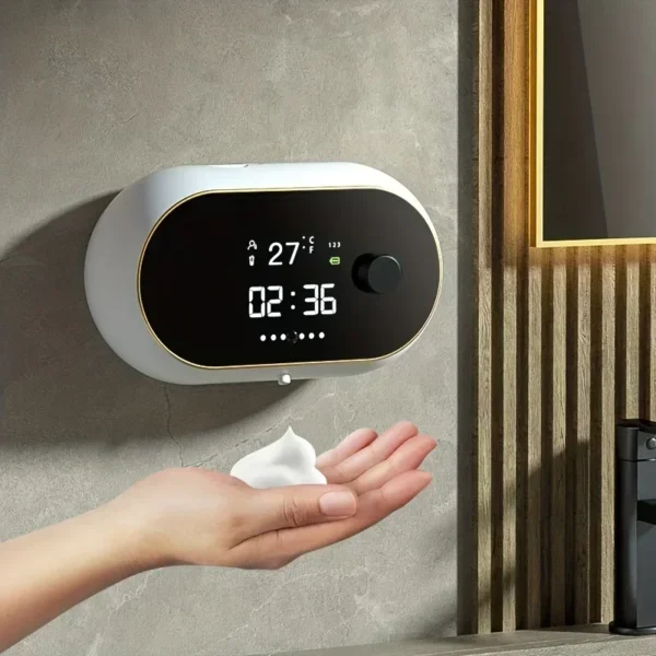 Automatic Induction Hand Washer Wall Mounted Soap Diapenser Electric USB Charging with LED Display Foam Machine Liquid Dispens - Image 9