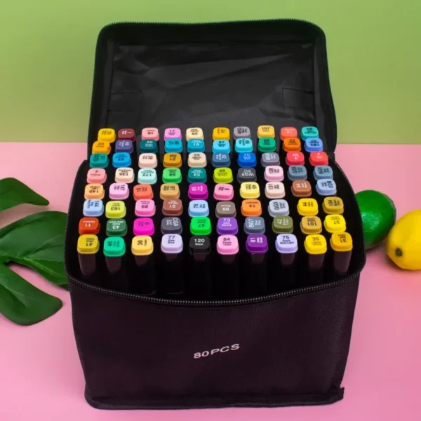 24/48/80 Colors Oily Art Marker Pen Set for Draw Double Headed Sketching Oily Tip Based Markers Graffiti Manga School Art Suppli - Image 4