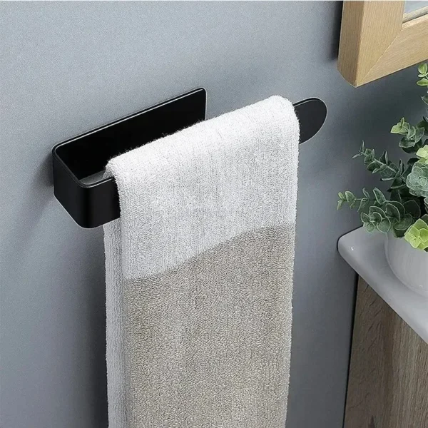 Towel Rack Non-punched Towel Rack Bathroom Rack Self-adhesive Bathroom Kitchen Towel Hand Towel Rack Household Items - Image 2