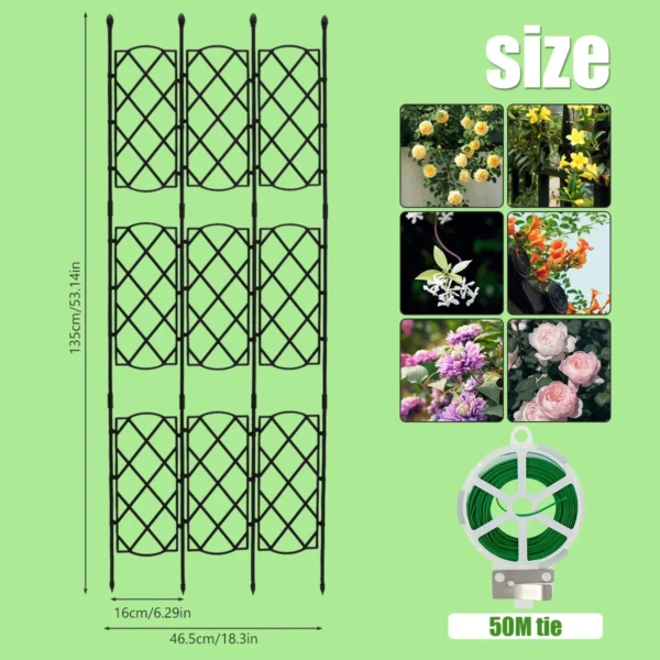 Garden Plant Trellis Frame Sturdy Plant Support Stakes Outdoor Multifunctional DIY Garden Trellis for Climbing Plants Decorative - Image 3
