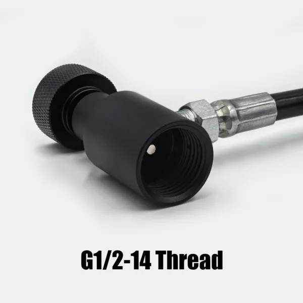HPA 100inches(2.5M) Thick Coil Remote Hose Line with or without 3000psi Gauge 8mm Male and Female Quick Disconnect Slide Check - Image 3