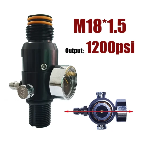 HPA Regulator Valve of Compressed Air Accessries CO2 Oxygen Nitrogen Cylinder Tank Bottle 4500psi Input, Output 800psi to 3000ps - Image 8