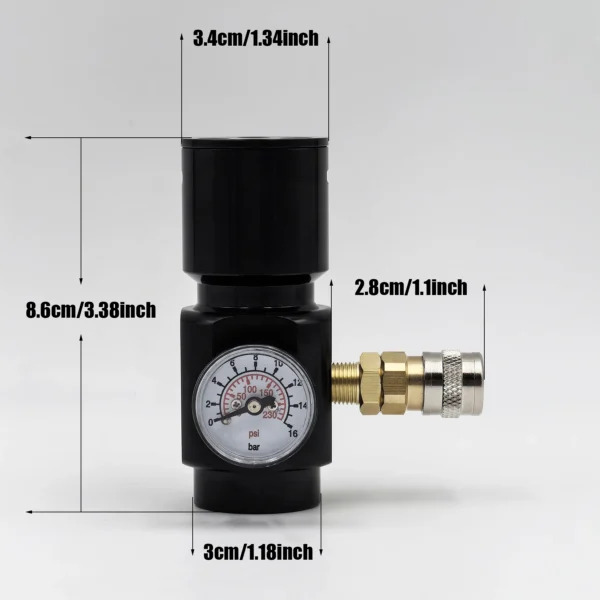 Regulator 0-150psi Ouput Portable Micro CO2 Regulator for Pneumatic Tools Nailers Staplers Caulking Guns G1/2-14 & 0.825-14NGO - Image 6