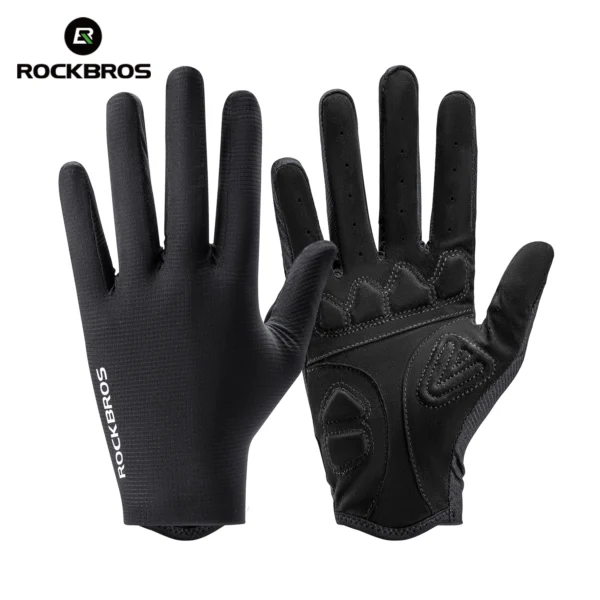 ROCKBROS Cycling Gloves SBR Shock Absorption Full Finger Bike Gloves Seamless Non-Slip Breathable Windproof Riding Gloves - Image 8
