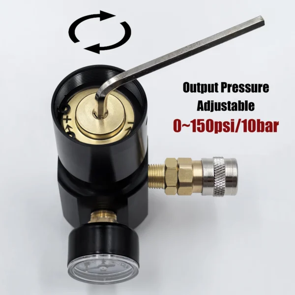 Regulator 0-150psi Ouput Portable Micro CO2 Regulator for Pneumatic Tools Nailers Staplers Caulking Guns G1/2-14 & 0.825-14NGO - Image 4