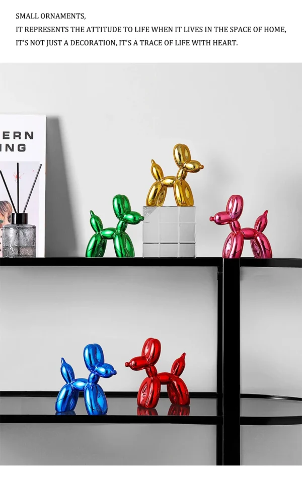 10cm 17cm Nordic Balloon Dog Sculpture Resin Animal Toy Statue Sculptures Figurine Crafts Home Decoration Room Desktop blue Gift - Image 20