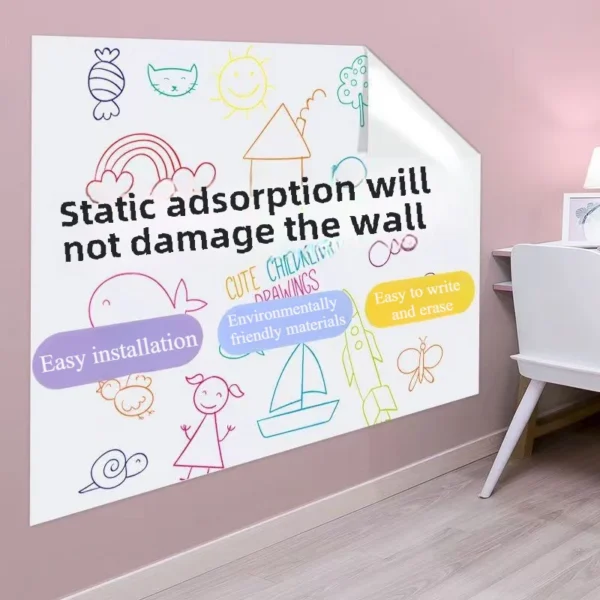 Electrostatic adsorption wall protective film Not Damaging White Wall Waterproof Sticker Used for Children To Write and Draw