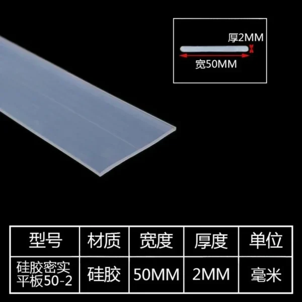 Thickness 1mm-5mm Width 10mm-60mm Solid Silicone Rubber Sealing Strip Square Weatherstrip Anti Oil High Temperature Seal Gasket - Image 24