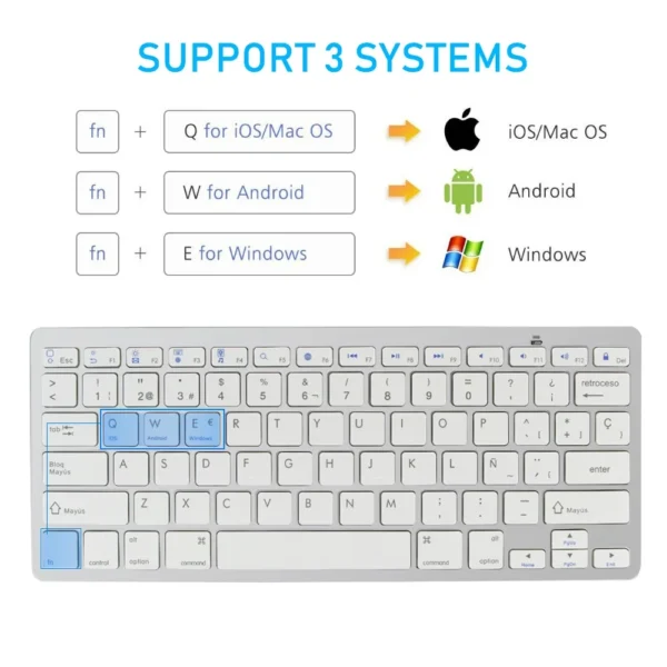 Russian Spanish Arabic Korean New Portable Wireless Bluetooth 3.0 Keyboard  for iPad Tablet Phone PC Android IOS Windows system - Image 16