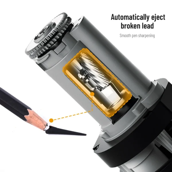 Tenwin Fully Automatic Electric Pencil Sharpener USB Charging Fast Sharpen Colored Sketch Pencils Student School Supplies Statio - Image 4