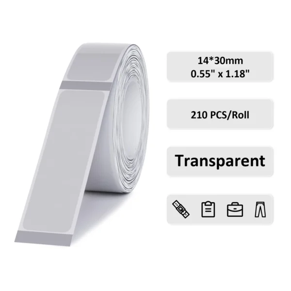 D30 Label Maker Tape 12×40mm Transparent Label Stickers Compatible With D30 Series Printers For Family-Category Shop-Item Labels - Image 19