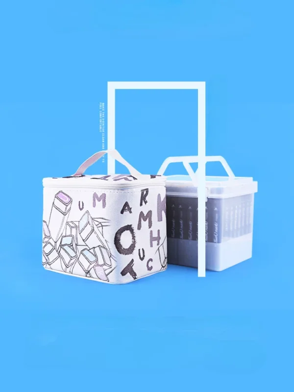 168 Grid with Base Marker Pen Storage Bag Portable Multi-specification Large-capacity Watercolor Pen Box Student Stationery - Image 15