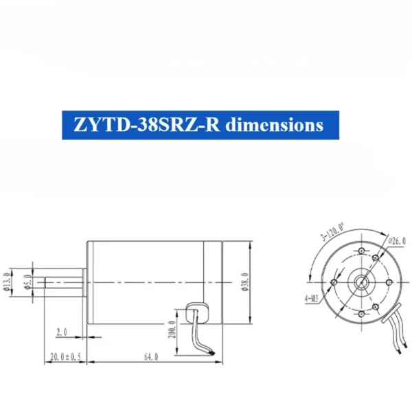 ZYTD-38SRZ-R 7W Torque Brushed Electric Motor 12V 24V DC 2000RPM 3000RPM 4000RPM 5000RPM High Speed Original Automation machines - Image 2