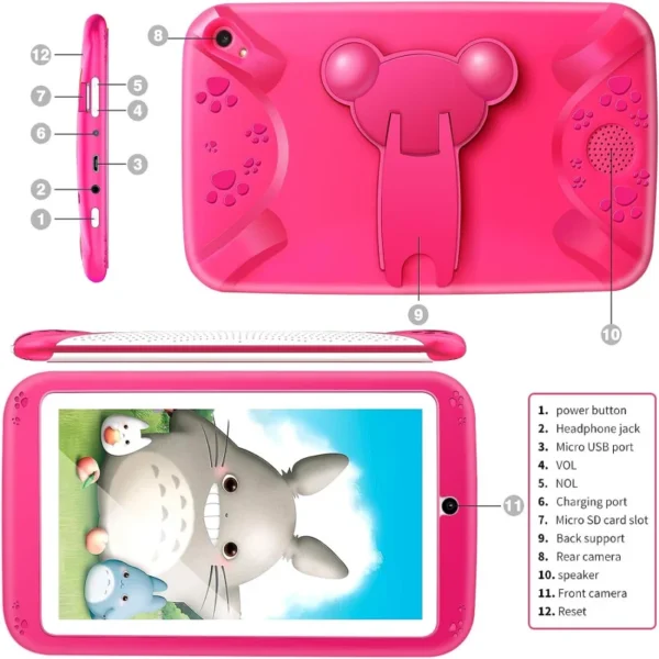 Dropshipping 7 INCH E98 Android 10.0 KID Gift Tablet PC 1GBRAM +16G ROM  With Silicon Bracket Case Dual Camera WIFI - Image 2